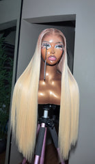 26'' 🌟 Goddess Glow – Champagne Blonde Elegance 🌟 300G | 6x6 HD Lace