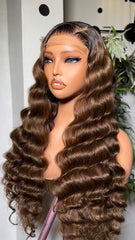 "Brown Luxe Wave – 26'' 300g Layered Elegance"