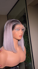 ❄️ “Frosted Fierce” – Ice Gray Ombré Blunt Bob DONOR