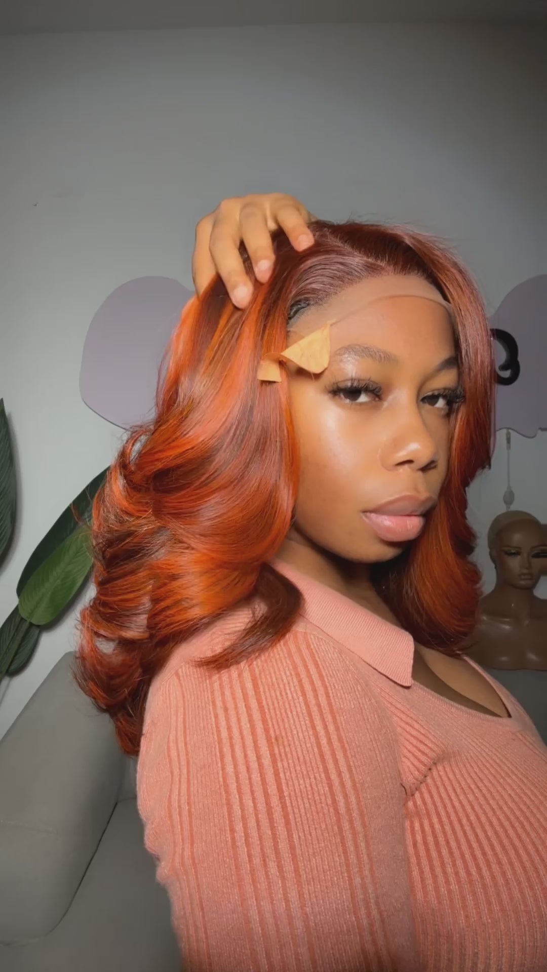 Bold Red Layered Wig